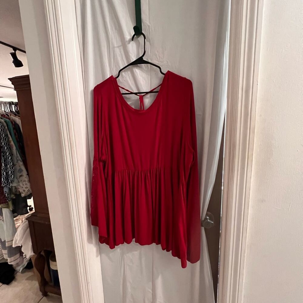 Torrid super soft red baby doll long sleeve tunic size 2x